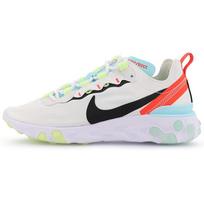 Nike React Element 55 Balti Juodi Mėlyni Moteriški Sportbačiai DB5926-101 36 white