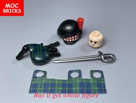 MOC Plytos Karinės Figūrėlės Napoleono Karų Serija Statybiniai Blokeliai Viduramžių Prancūzų Dragūnas Britų Kareiviai Ginklai Žaislai 1pcs black