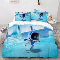 Astro Bot Cute Cartoon Bedding Set Duvet Cover Pillow Case Single Double King Size Adult Boys Bedroom 155X220cm-3pcs