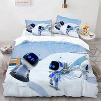Astro Bot Cute Cartoon Bedding Set Duvet Cover Pillow Case Single Double King Size Adult Boys Bedroom 175X220cm-3pcs