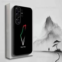 Art Embroidery-PalesTine-ES Phone Case For Samsung S25,S24,S23,S22,S21,S20,S10,S9,Ultra,Plus,Lite,FE,Soft Silicone Black Cover SamsungS9Plus white