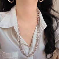Vintage High Quality Gentle Manta Rose Shijia Pearl Sweater Chain Necklace Collarbone Chain white