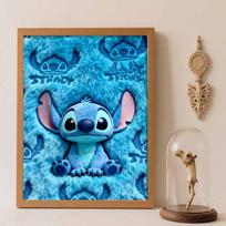 Disney Stitch Diamond Painting Kit 5D DIY, suitable for beginners and craft lovers, interior space decoration Round 20x30cm blue