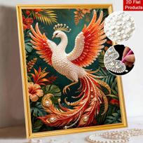 Animal Pearl Painting Handmade 5D Phoenix DIY Home Office Desktop Decoration Painting Gem Art 30x40 black