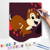 Disney Dale Chipmunk Oil Paint Hand Painting Kit Decoration Classic Style Home Decor Funny Art DIY Wall Craft Painting Gift Ideas New 30x40cm