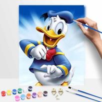 Disney animation digital oil painting Donald Duck diy handpainted coloring painting home decoration art supplies for living room craft set 30x40cm gray