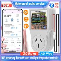 WiFi Boiler Thermostat 220V PID Temperature Controller for Automatic Eggs Incubator Sensor Compatible with Various Boilers FR Waterproof NTC 3M gray