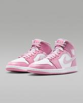BQ6472-605 Nike Women's Air Jordan 1 Mid Elemental PinkIced Carmine (Women's) 8W white