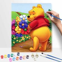 Disney Winnie the Pooh flower painting art set handmade diy gift home decoration 50x70cm yellow