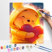 Disney Winnie the Pooh heart oil painting painting art handmade diy painting home decoration gift 30x40cm yellow