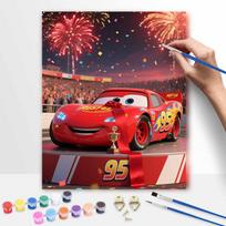 Disney Lightning McQueen Digital Oil Painting Art Kit Hand Painted Home Decor 20x30cm red