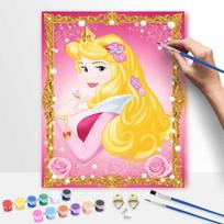 Disney Sleeping Beauty Aurora Oil Paint by Numbers Painting Art Kit Handmade Painting Home Decor Gift 20x30cm yellow