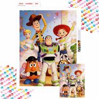 Disney Toy Story diamond painting handmade diy5D mosaic art kit home decoration gift Round 20x30cm gray