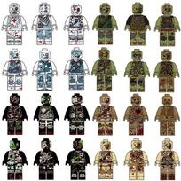Statybiniai kaladėlių zombių legionas Resident Evil karinės specialiosios pajėgos humanoidiniai zombiai mini personažų žaislai, gimtadienio dovanos lėlės lol gray