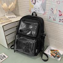 Schoolbag new Japanese two-dimensional style manga pain bag student large-capacity leisure schoolbag light, sweet and versatile backpack gray