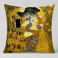 Artist Gustav Klimt Cushion Cover Short Plush Cushion Cover Double Sided Print Washable Sofa Pillowcase Home Decor Gift 30cmx30cm(12x12Inch) black