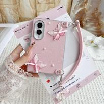 3D Butterfly Pearl Lychee Pattern Leather Phone Case for Samsung Galaxy Z Fold8 Fold 8 Wide Shockproof Strap Flexible Slim Cover Galaxy Z Fold 8 rožinė