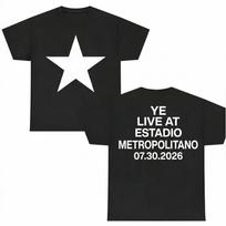 Kanye West Live Madrid Spain 2026 Tour Unisex Vintage T-Shirt L gray