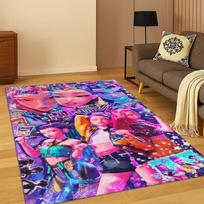 Kpop Demonas Medžiotojai Rumi Mira Zoey Muzika Animacinis Kilimas Kilimas Miegamojo Svetainės Sofos Namų Dekoras, Neslystantis Grindų Kilimėlis Dovana 80cm x 120cm