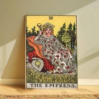 Vintažinis Tarot kortų meno plakatas HD namų dekoras Lipni sienelė Vandeniui atsparus Namų svetainė Baras Estetinis dekoras 15X20cmNoframe yellow