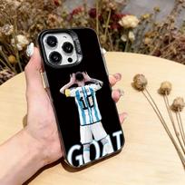 F-Futbolas Lionelis Messi-10 Telefono dėklas iPhone 17,16,15,14,13,12,11 Plus,Pro Max,XS,Spalvotas sidabru dengtas vidinis dangtelis iPhone17 black