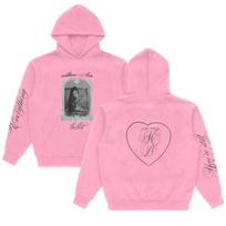 Madison Beer Locket Script Hoodie Vintage Graphic Print Hoodies Women Casual Long Sleeve Hooded Sweatshirts Unisex Streetwear XS pink