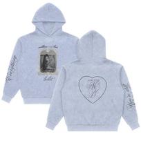 Madison Beer Locket Script Hoodie Vintage Graphic Print Hoodies Women Casual Long Sleeve Hooded Sweatshirts Unisex Streetwear S gray