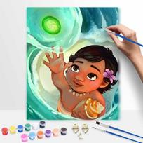 Disney digital oil painting Moana baby diy coloring handpainted filling home decoration gift for wall art decor home interior design 50x70cm black