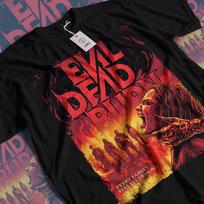 Estetiškas „Evil Dead Burn“ filmo marškinėlis: Vintažiniai siaubo filmų unisex grafiniai marškinėliai L red