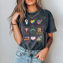 Didelis žmogaus teisių gerbėjas marškinėlis, Žmogaus teisių viršutinė dalis, Prieš Trumpą T-shirt, Vaivorykštinis LGBT marškinėlis, Socialinio teisingumo dovana aktyvistui, Lygybės marškinėlis L black