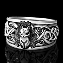 Vikingų Šiaurės mitologija Milžiniškas vilkas vyrų žiedo gynybos totemas vilkas mada hip-hop rokas unisex pirštų žiedas punk dovana 6 gray