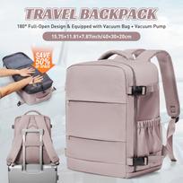 Vacuum Storage Bag, Vacuum Backpack Ryanair 40x30x20 Travel Backpack Women Men Short Distance WizAir Cabin Bags Hand Luggage Bag rožinė