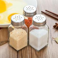Kitchen Glass Spice Bottle Barbecue Seasoning Bottle with Lid Salt and Pepper Shaker Pepper Shaker Mini Seasoning Jar Set white