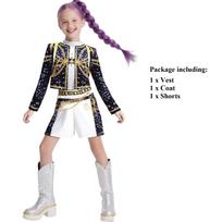 Mergaičių Vaikų K-Pop Demonų Medžiotojų Zoey Rumi Mira Cosplay Kostiumų Rinkinys Išgalvotas Kostiumas Idolo Filmo Cosplay Vaikų Helovino Karnavalo Kostiumas 140 black