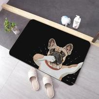 Prancūzų buldogų įėjimo kilimėlis Namų dekoracija Balkono ilgos kiliminės dangos Neslystanti miegamojo grindų kilimėlis Svetainės kilimas 40x60cm black