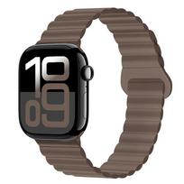 Silikoninė apyrankė Apple Watch 11 10 46mm 42mm Ultra 3 2 49mm 9 8 7 45mm 41mm Magnetinis dirželis iWatch Series 6 5 SE3 44mm 40mm S11-10-46mm 44 45mm šokoladas