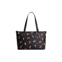 COACH shoulder bag Disney joint model Gallery 37 printed zipper opening large capacity canvas with leather Tote Tote shopping hand large size women's