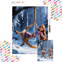 Disney Diamond Art Painting Kit Rapunzel 5D Diamond Painting Dot Art Home Wall Decor Round 20x30cm black
