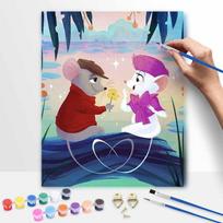 Disney The Rescuers digital oil painting art painting kit manual diy painting for home decorations 20x30cm gray