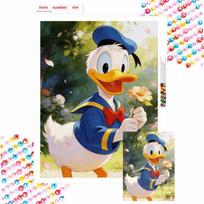 Disney Donald Duck diamond painting full diamond art kit handmade diy home decoration gift Round 40x50cm beige