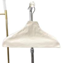 Neslystanti medvilnės ir lino pakabos užvalkalas megztiniams - Galima pasirinkti individualų logotipą Children's Pants Hanger Cover 32*9.5 beveik baltos spalvos