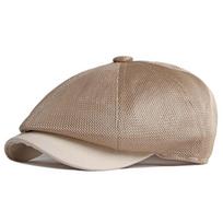Solid Color Mesh British Beret Hollow-Out Sunshade Painter Cap Breathable Artist Hat  Teenage Boys chaki