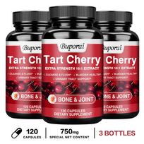 Buporai Tart Cherry Extract 750mg Capsules 120 Count — Antioxidant Support, Daily Wellness 120*3