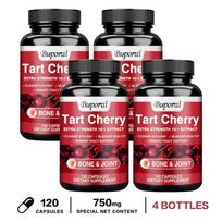 Buporai Tart Cherry Extract 750mg Capsules 120 Count — Antioxidant Support, Daily Wellness 120*4