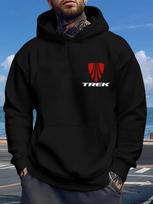 Casual Hoodie with TREK Logo Print - Cozy Fleece-Lined S black