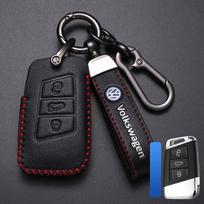 Odinis automobilio nuotolinio valdymo pultelio dėklas Dangtelio apsauga Laikiklis Korpusas Raktų pakabukas VW Volkswagen Golf 7 MK7 Tiguan MK2 Automobilio raktų pakabuko priedai black