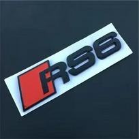 AUDI RS6 4 Žiedų logotipas ABS Juodas Automobilio Variklio Dangčio Priekinės Grotelės Emblema Galinės Bagažinės Ženklelis RS5 Lipdukas AUDI Sporto Emblema RS6 2016-2020 black