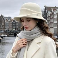 Women S French Style Elegant Warm Bucket Hat Solid Color Adjustable Winter Autumn Spring One Size balta