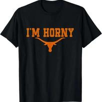 Im Horny Texas Austin Pride Bull American Funny Sweatshirt Tshirt 4XL orange