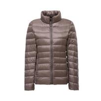 Women Short Slim Fit Puffer Jackets  Ultra Lightweight Packable Female  Warm Coat Portable Outwear Coats XL chaki
